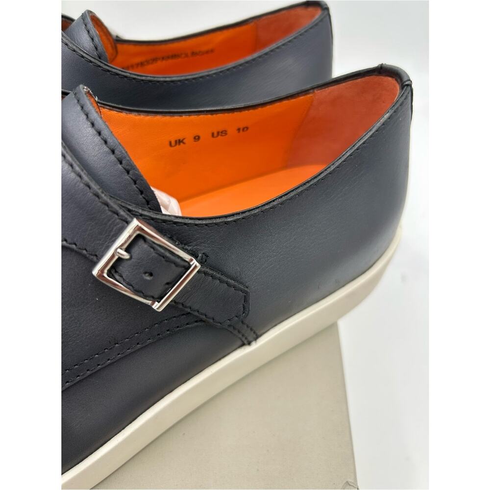Men's Santoni bankable double Monk strap sneakers size 10.5 US made in Italy - Picture 5 of 12